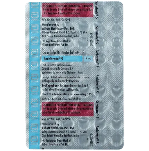 sorbitrate 5mg tablet 50's